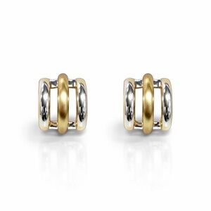 Elegant Gold and Silver Stud Earrings